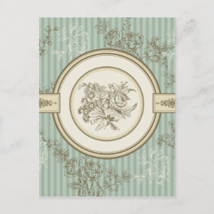 Postal Diseño floral barroco