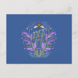 Postal Diseño Floral Bee Kind - Mensaje Motivacional