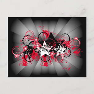 Postal diseño floral de estrellas