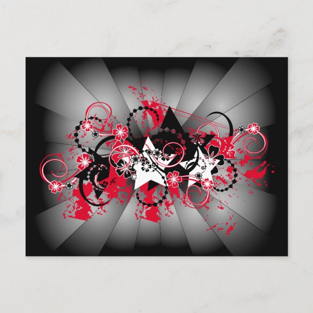 Postal diseño floral de estrellas (Anverso)