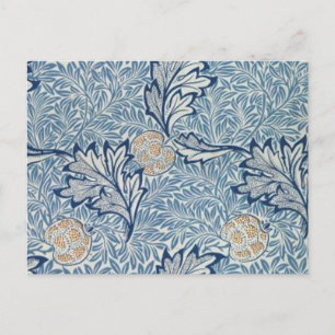 Postal Diseño floral de flores William Morris Apple