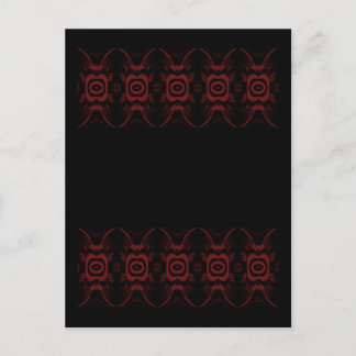 Postal Diseño floral gótico profundo rojo y negro.