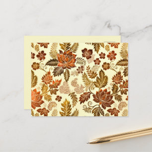 Postal Diseño Floral Heritage Cobre Dorado Cálido