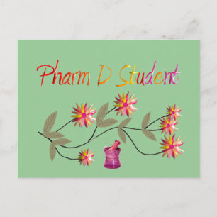Postal Diseño floral para estudiantes Pharm D