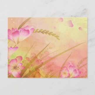 Postal diseño floral rosa