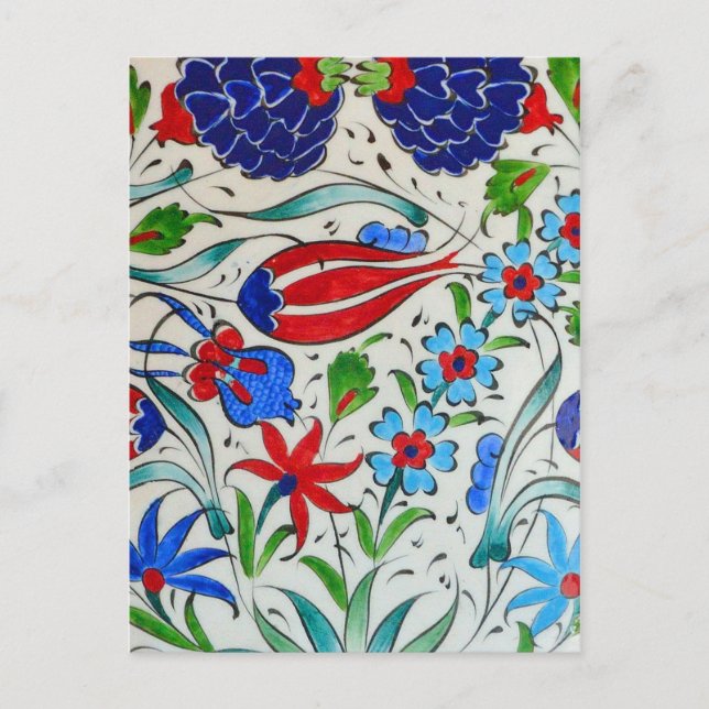 Postal Diseño floral turco (Anverso)