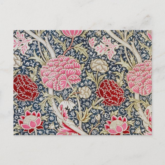 Postal Diseño floral vintage, William Morris (Anverso)