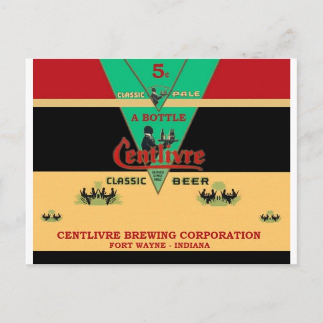 POSTAL DISEÑO FUERTE WAYNE INDIANA DE LA LATA DE CERVEZA (Anverso)