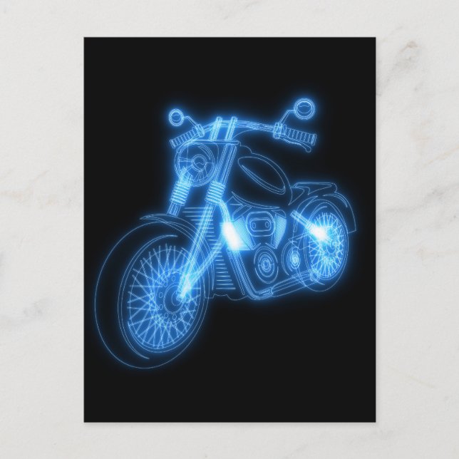 Postal Diseño futurista de motocicletas para impresión (Anverso)