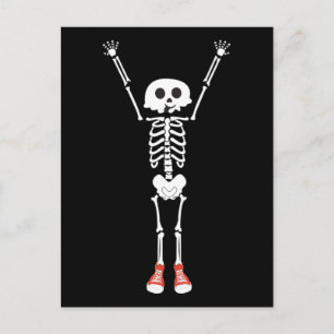 Postal Diseño genial de esqueleto de Halloween