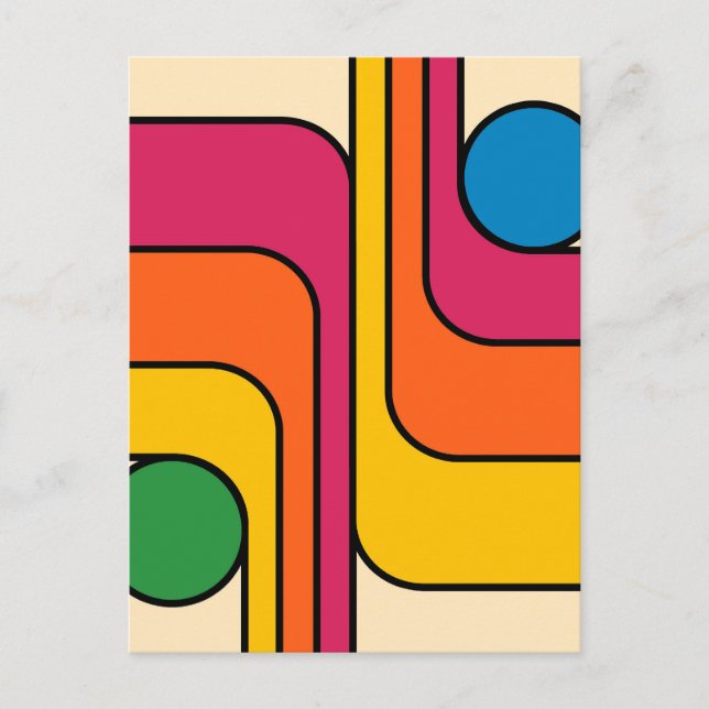 Postal Diseño geométrico de estilo retro de la década de  (Anverso)