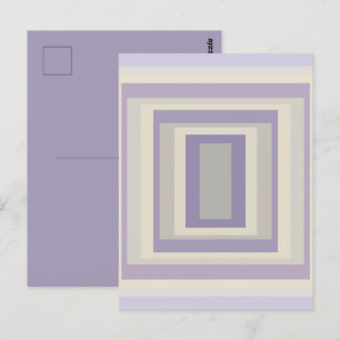 Postal Diseño Geométrico Lavanda Gris Tiza Encajonado