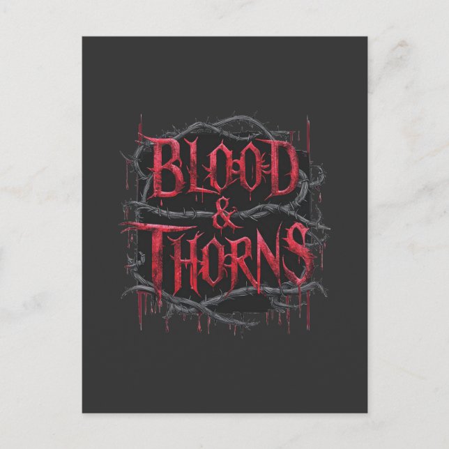 Postal Diseño gótico de sangre y hongos - oscuro y erótic (Anverso)