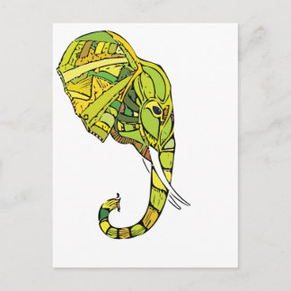 Postal Diseño gráfico de elefantes