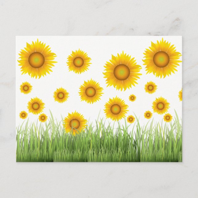 Postal Diseño Gráfico de Girasol Brillante y Elegante (Anverso)