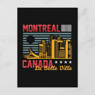 Postal Diseño gráfico de viaje retro del horizonte de Mon