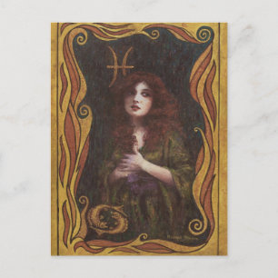 Postal Diseño gráfico decorativo de Pisces