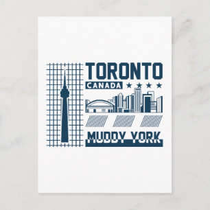 Postal Diseño gráfico del horizonte urbano de Toronto, Ca