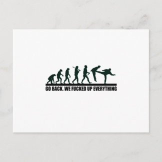 Postal Diseño gráfico divertido de la evolución humana