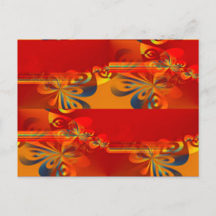 Postal Diseño gráfico impecable - naranja rojo I
