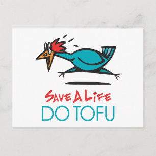 Postal Diseño humorístico de tofu