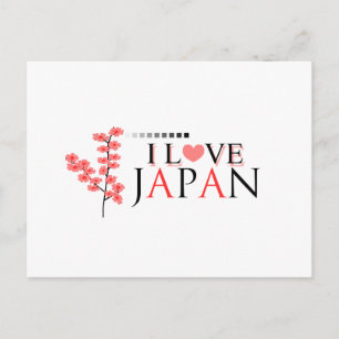 Postal Diseño "I love Japan" para los amantes de Japón