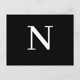 Postal Diseño inicial de alfabeto moderno negro personali