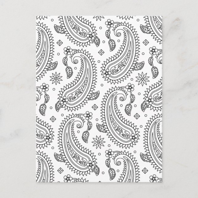 Postal Diseño inspirado de Paisley (Anverso)