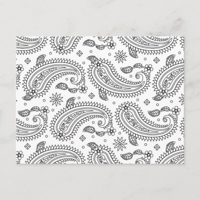 Postal Diseño inspirado de Paisley (Anverso)