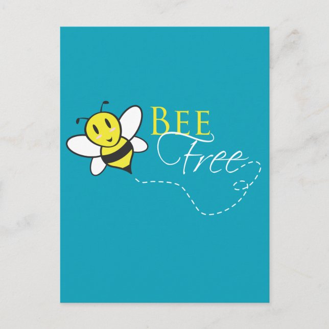 Postal Diseño Inspirador libre de Bee (Anverso)