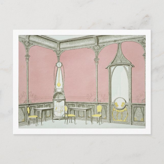 Postal Diseño interior para una brasserie, ilustracion de (Anverso)