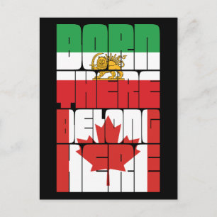 Postal Diseño Iraní Canadiense Nacido Allí Pertenece Aquí