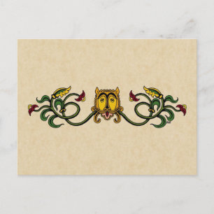 Postal Diseño medieval de leones