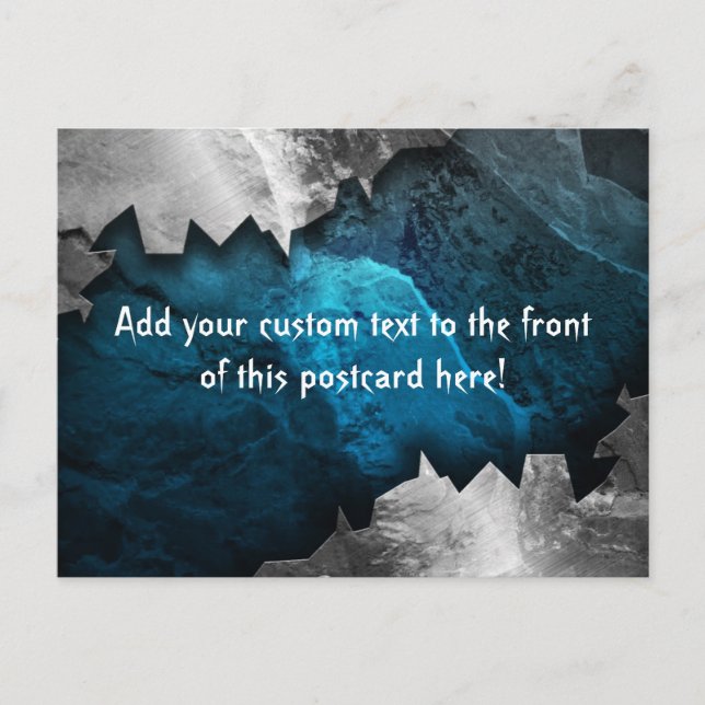 Postal Diseño Metalizado/de piedra azul y plateado (Anverso)