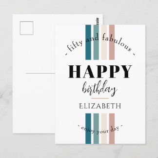 Postal Diseño minimalista de cumpleaños en colores pastel