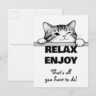 Postal Diseño minimalista de gatito lindo - GATO 2