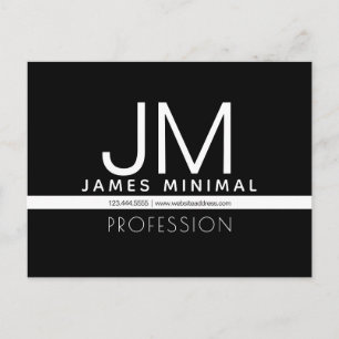 Postal Diseño minimalista profesional moderno Blanco y