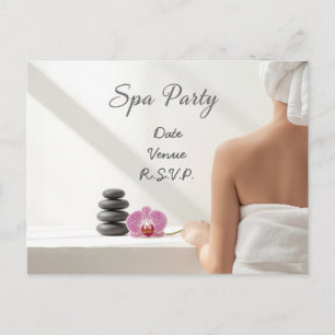 Postal Diseño Mínimo de Bienestar para Fiesta de Spa
