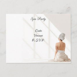 Postal Diseño Mínimo de Bienestar para Fiesta de Spa