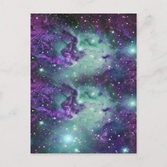 Postal Diseño moderno de Guay Sparkly New Nebula (Anverso)
