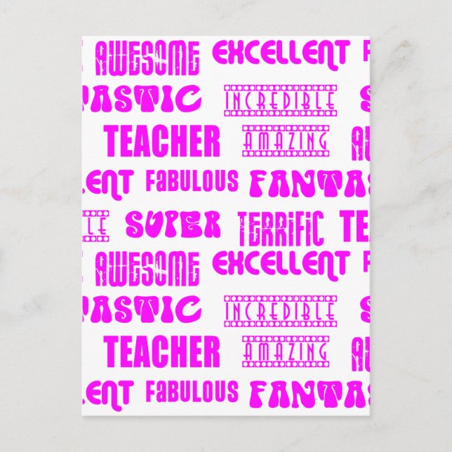 Postal Diseño moderno rosa Guay 4 palabras positivas para (Anverso)
