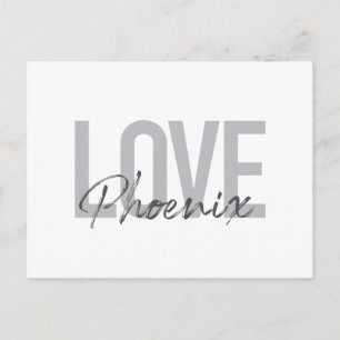 Postal Diseño moderno, simple, fresco, urbano Love Phoeni