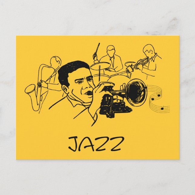 Postal Diseño musical de JAZZ (Anverso)