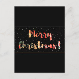 Postal Diseño Navideño Alegre Negro y Dorado