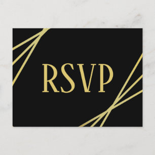 Postal Diseño negro de MId Mod - Postcard RSVP