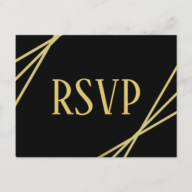 Postal Diseño negro de MId Mod - Postcard RSVP (Anverso)
