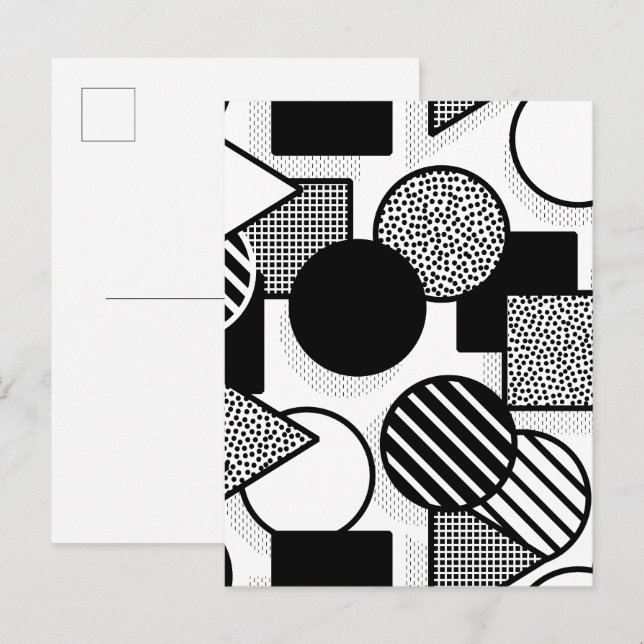 Postal Diseño negro minimalista III (Anverso / Reverso)