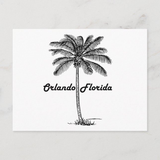 Postal Diseño Orlando y Palm en blanco y negro (Anverso)