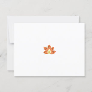 Postal Diseño ornado, naranja y florido, con un diseño ce