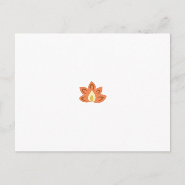 Postal Diseño ornado, naranja y florido, con un diseño ce (Anverso)